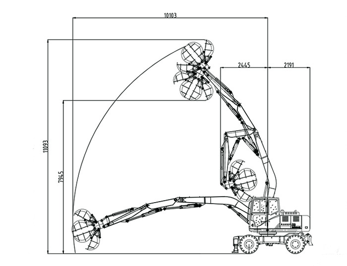 DLS118-9A輪式液壓堆垛機工作范圍
